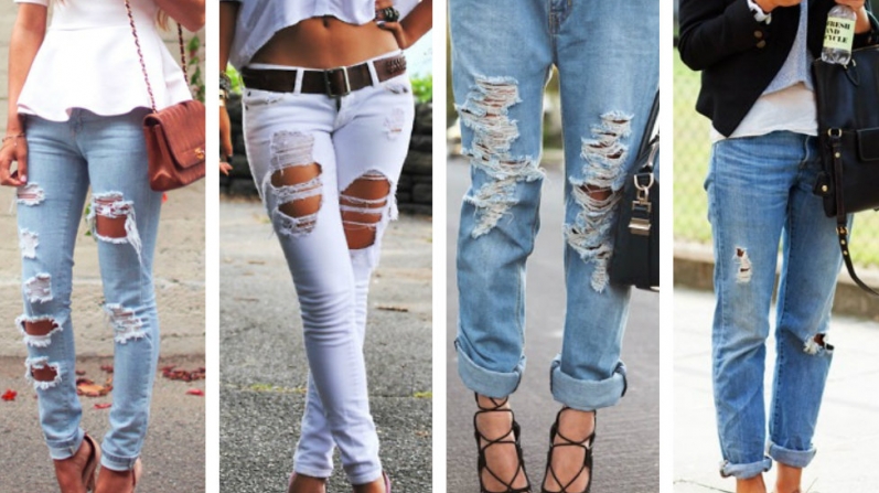 Ünlüleri arasında yırtık kot modası