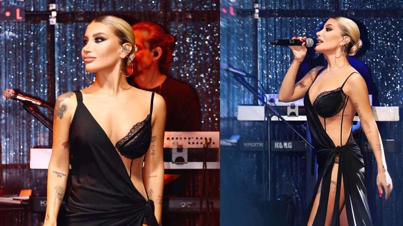 SAHNE ELBİSELERİYLE DİKKAT ÇEKTİ