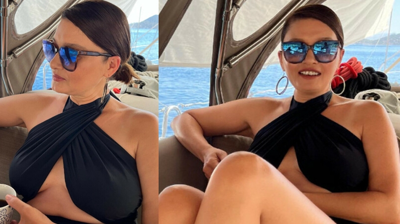 NURGÜL YEŞİLÇAY'DAN TEKNE POZLARI